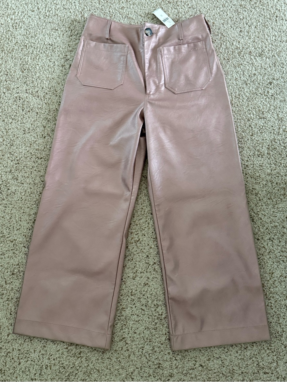 NWT Anthropologie Maeve Colette Metallic Pink Crop pants - Picture 5 of 9
